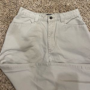 VINTAGE Wide leg beige jeans with cuffed bottoms